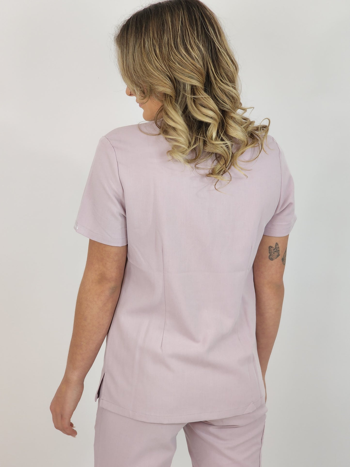 BECKY Three Pocket Skrub Top Primrose Pink